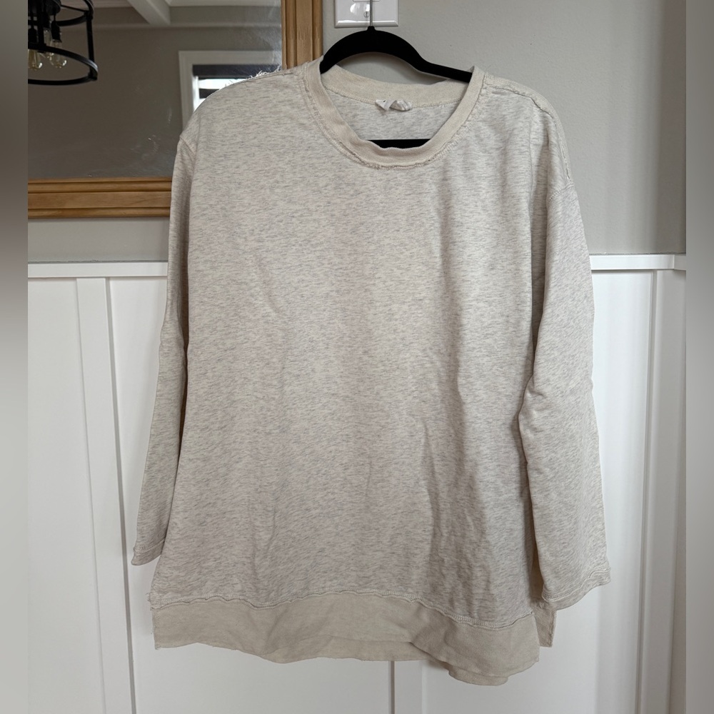 Solai the Label Women's Cream Two-Toner Heathered Crewneck